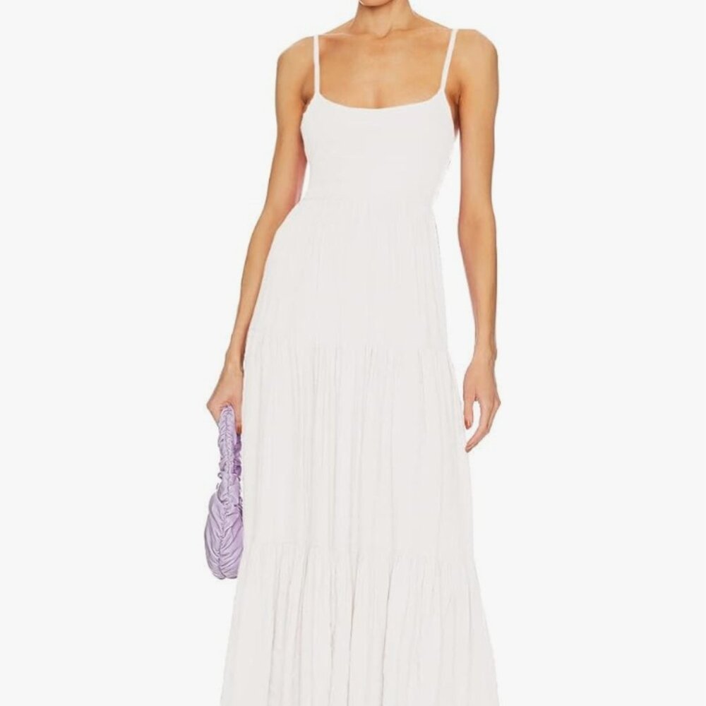 Alenda danmos white maxi dress with bow